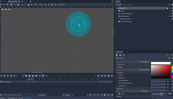 Animating character death